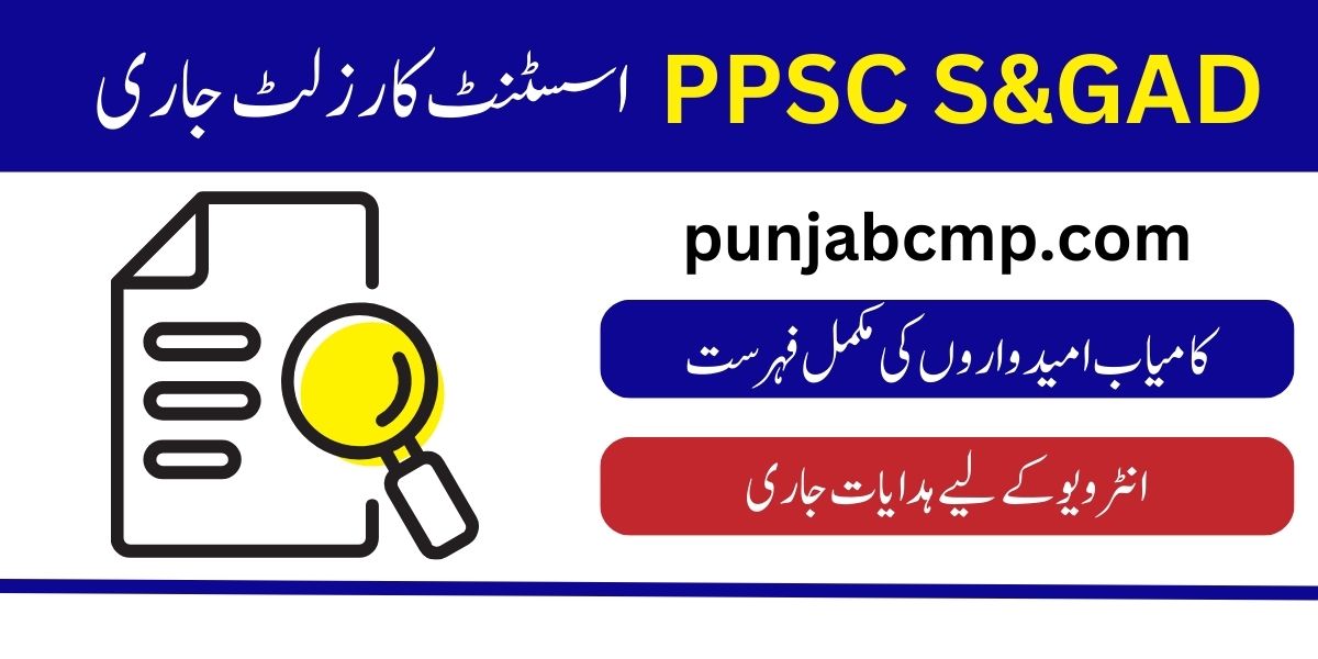 Assistant S&GAD PPSC Written Test Result 2024